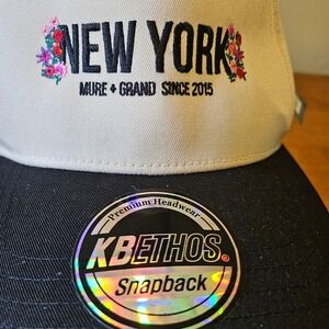 KB Ethos New York Mure + Grand Floral Snapback Hat Beige Black‎ KBE-BASEBALL NAT